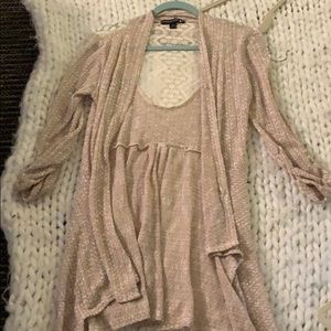 Tan cardigan with Aztec detail